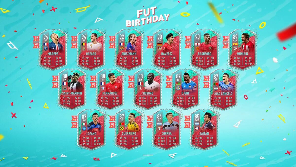 Fut birthday. FUT Birthday FIFA 20. FIFA С днём рождения. Карточки ФИФА день рождения фут. День рождения фут ФИФА 20.