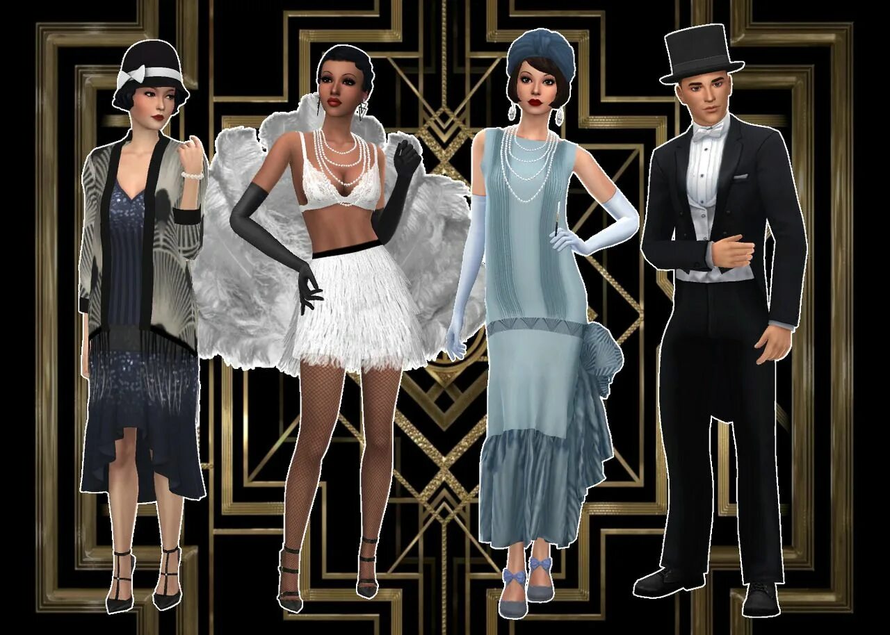 The SIMS 4: Наряды из прошлого. SIMS 4 1920s cc. «The SIMS 4: Наряды из прошлого» - sp20. Мод на симс гендер пати