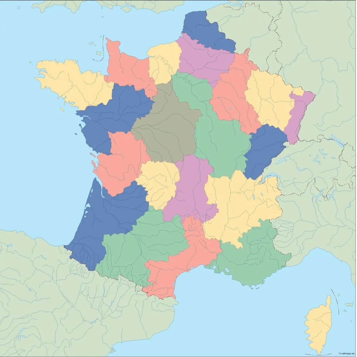 Политическая карта Франции. Франция на политической карте. Карта Франции. Карта Франции с городами.