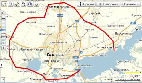 Васюринская на карте краснодарского