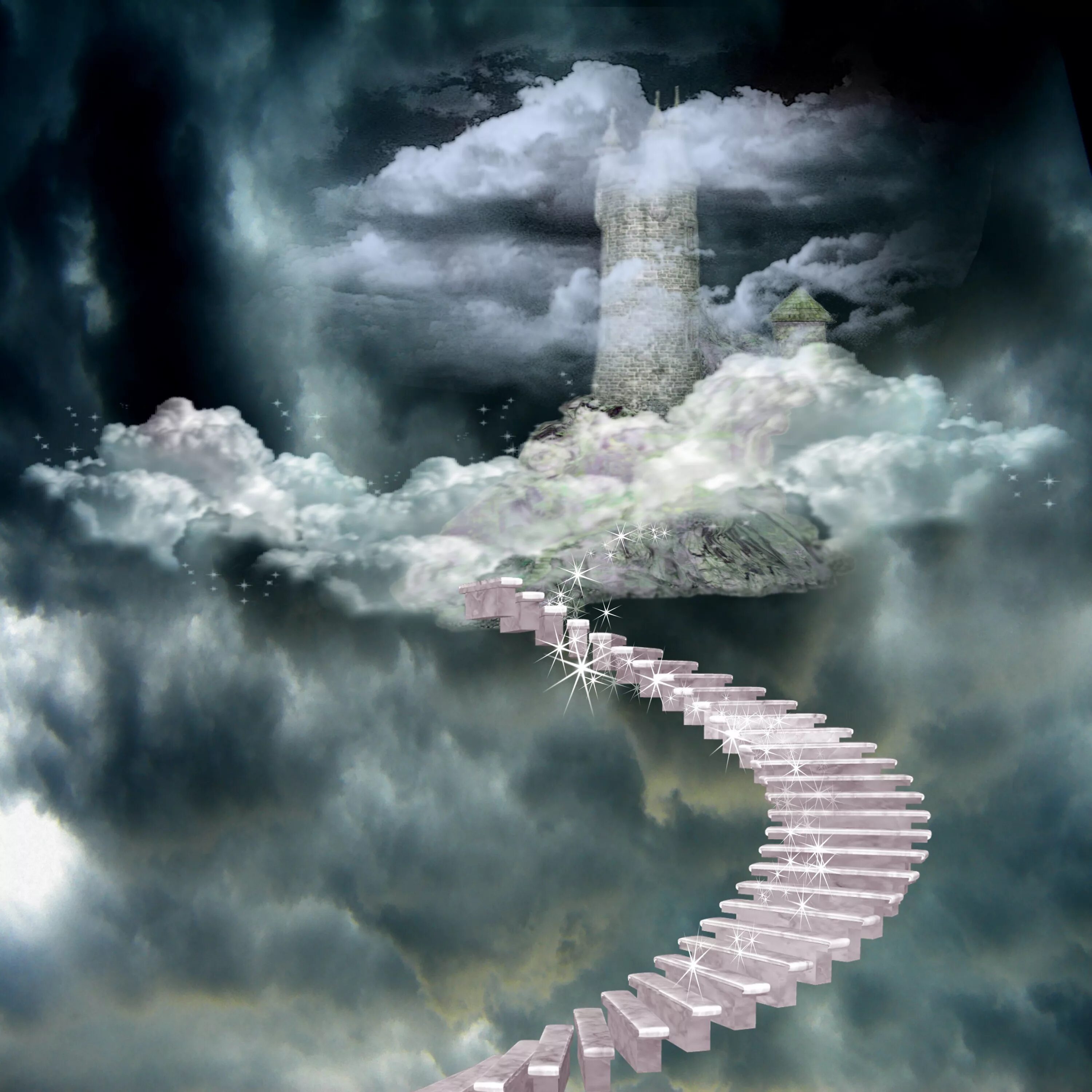 Лестница в небо. Дорога к небу. Лестница на небеса. Лестница в рай. От края до края небо сгорает