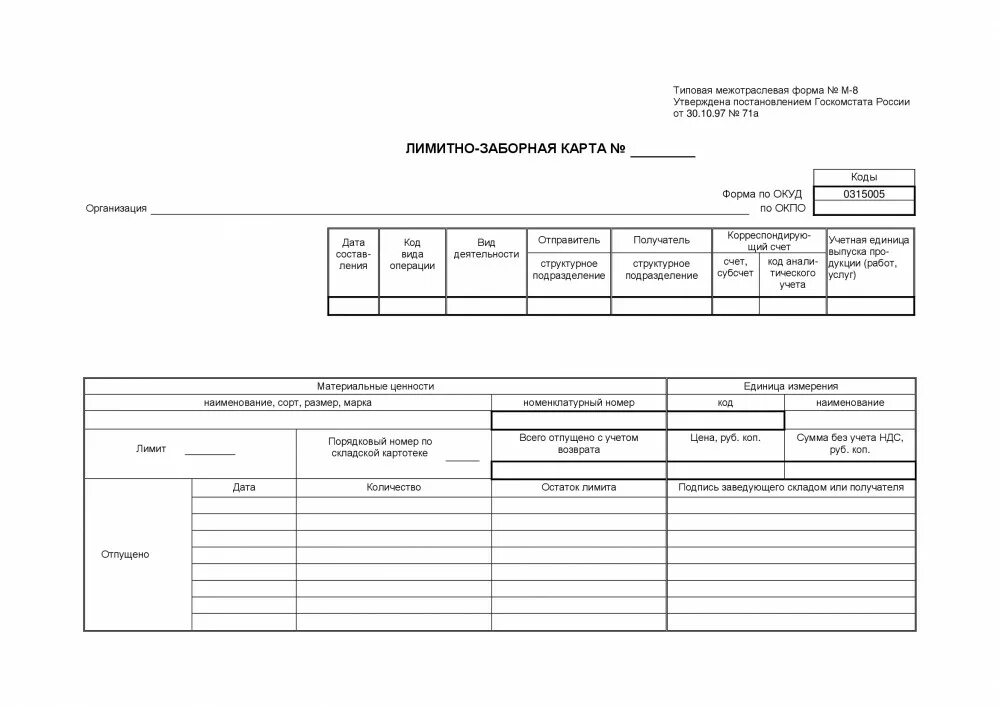 Форма no м 8. М-8 лимитно-заборная карта. Лимитно-заборная карта (форма n м-8);. М-8 лимитно-заборная карта образец заполнения. М 8 лмитно-заборно карта.