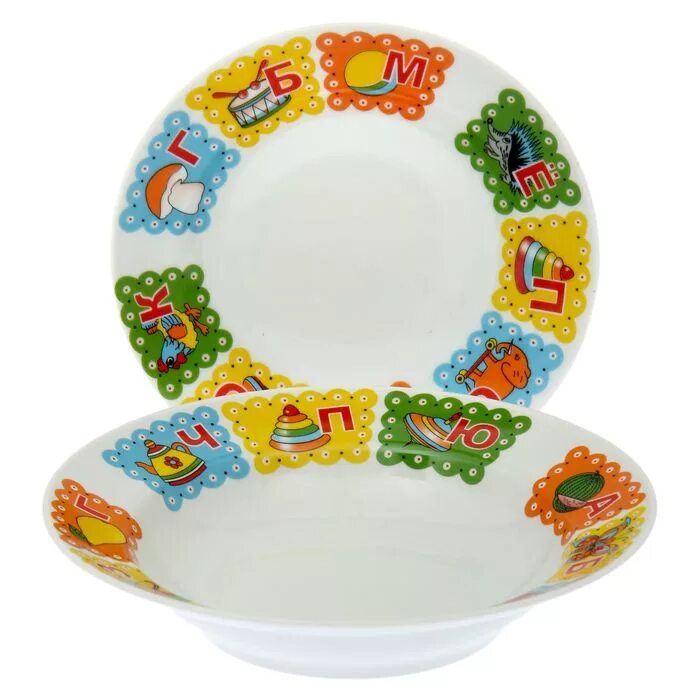 Набор детской посуды (2 тарелки + Кружка) Polly (то). Тарелка для детей. Детские тарелочки посуда. Глубокая и мелкая тарелка. Тарелки на первое и второе