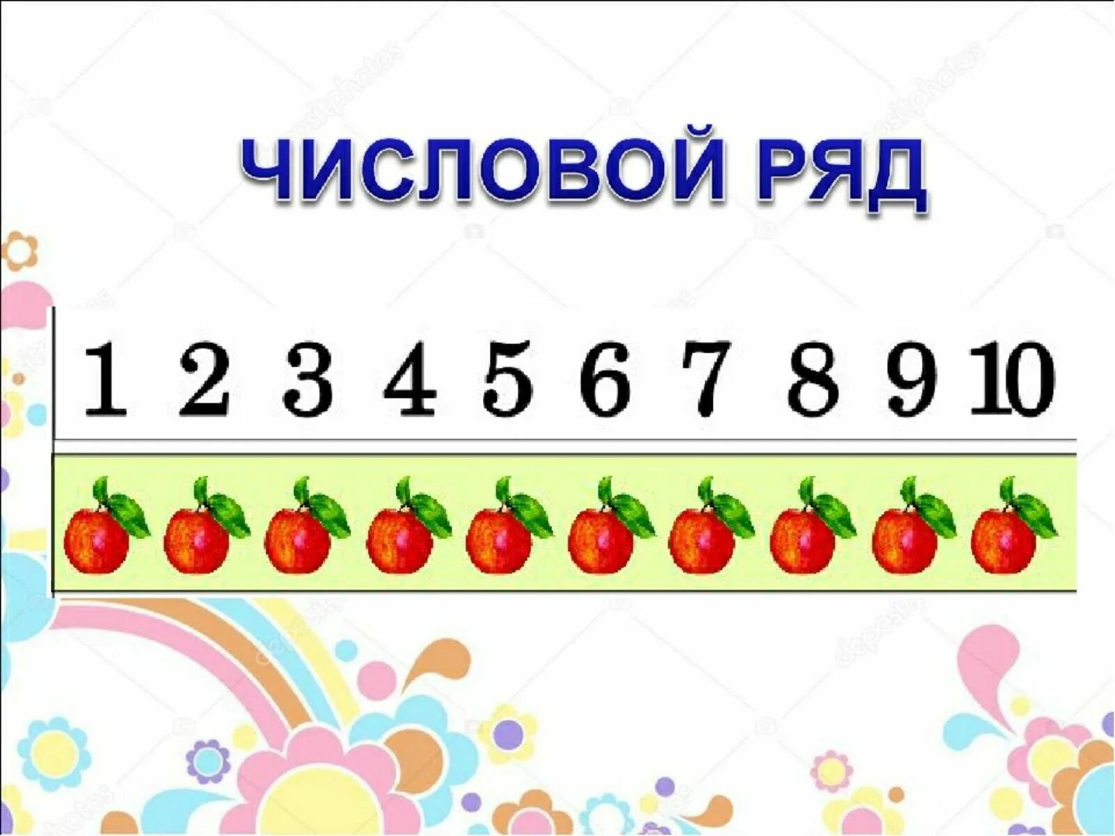 Числовой ряд. Числовой ряд от 1 до 10. Числовой ряд для детей. Числовой ряд 1-10.