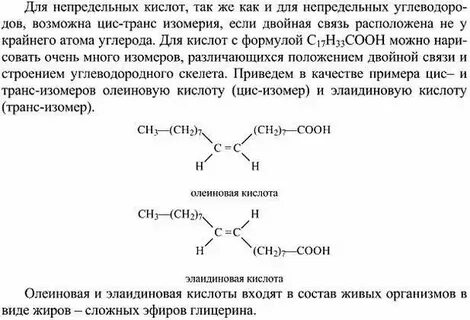 Изомеры олеиновой кислоты