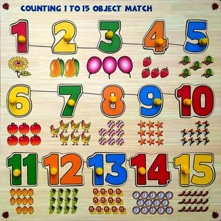 Buy Webby Premium Wooden Counting Numbers 1 to 15 Object Match.