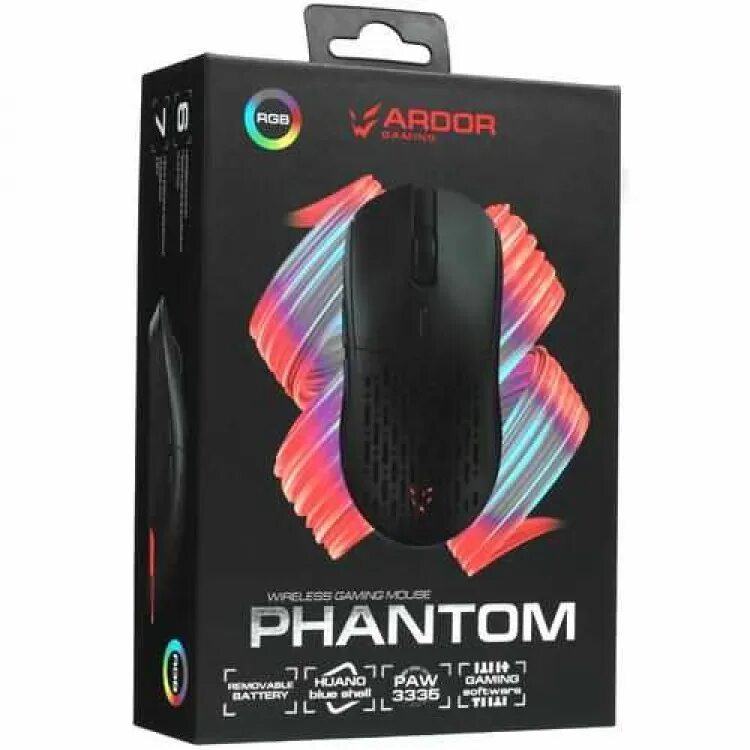 Беспроводная игровая мышь Ardor Gaming Phantom PRO черный (ARDW-PH3395-BK) - хар