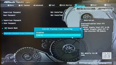 Tpm включить в биос asrock