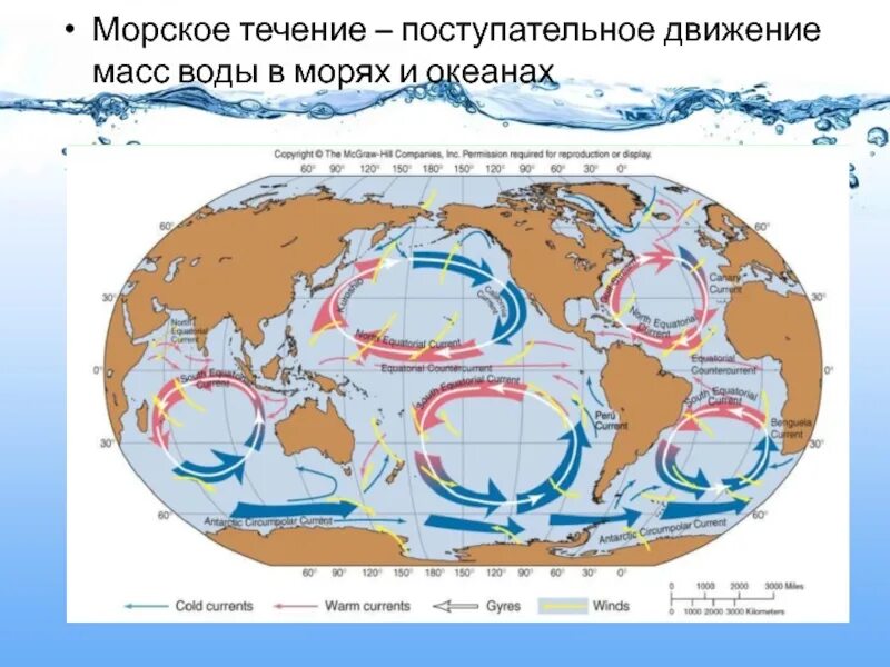 Движение водных масс в морях и океанах