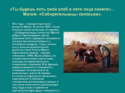 В поте лица твоего будешь есть хлеб
