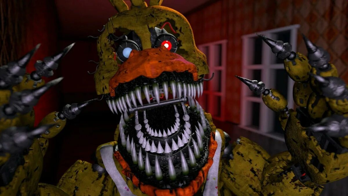 Фнаф страшные аниматроники. Чика ФНАФ 4. Кошмарная чика ФНАФ 4. FNAF 4 чика.