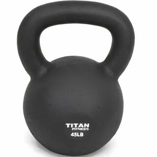 Titan Fitness Cast Iron Kettlebell 5lbs-45lbs Weight Natural Solid Workout ...