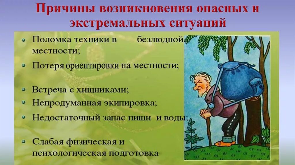 Опасные ситуация в природе. Экстремальные ситуации и безопасность человека. Причины возникновения экстремальных ситуаций. Поведение в экстремальных ситуациях в природных условиях. Поведение в экстремальных ситуациях для дошкольников.