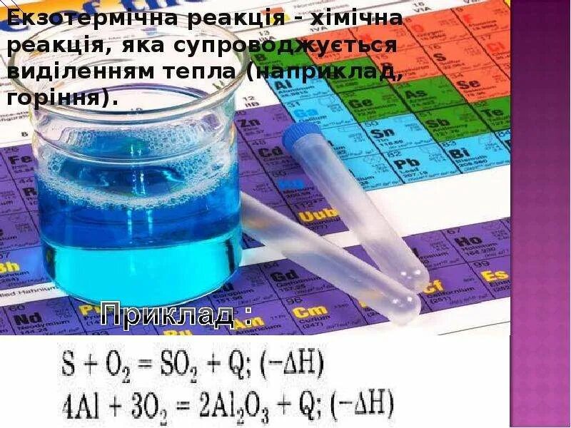 Екзотермічна реакція. Теплові ефекти хімічних реакцій. Екзотермічна й ендотермічна реакція.. При екзотермічній реакцій.