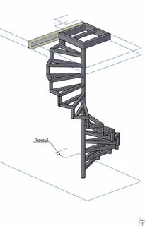 Квадратная винтовая лестница чертеж