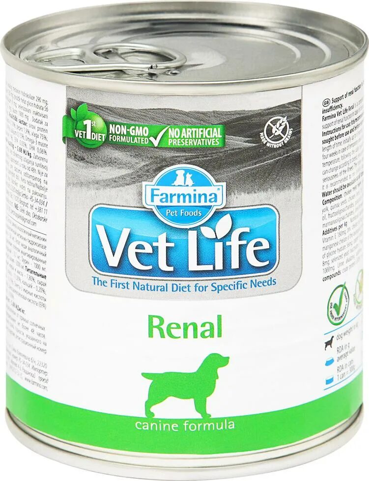 Корм для собак vet Life Ренал. Farmina vet Life Ренал 300г. Фармина Ренал для собак консервы. Farmina vet Life canine renal консервы, 6шт*300г.