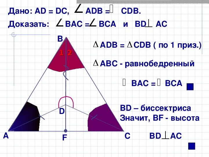 Равнобедренный треугольник. Интегрированный урок геометрии и русского языка - пр