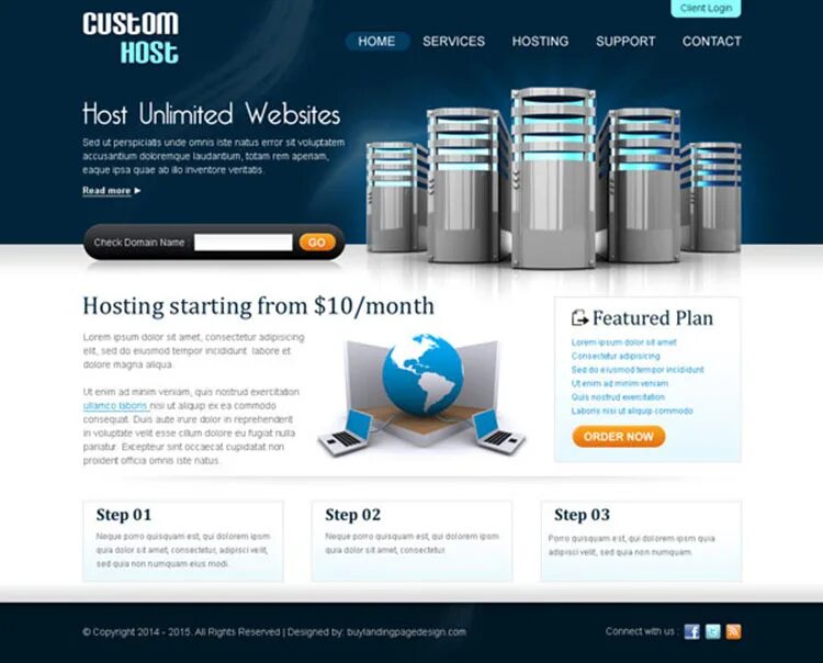 Web Page Template. Hosting WORDPRESS Template. Хостинг сайта html