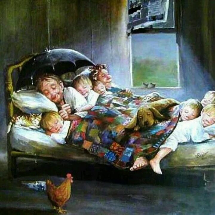 Спи спокойно бабушка. Дайана Денгель художник. Счастливая старость живопись.