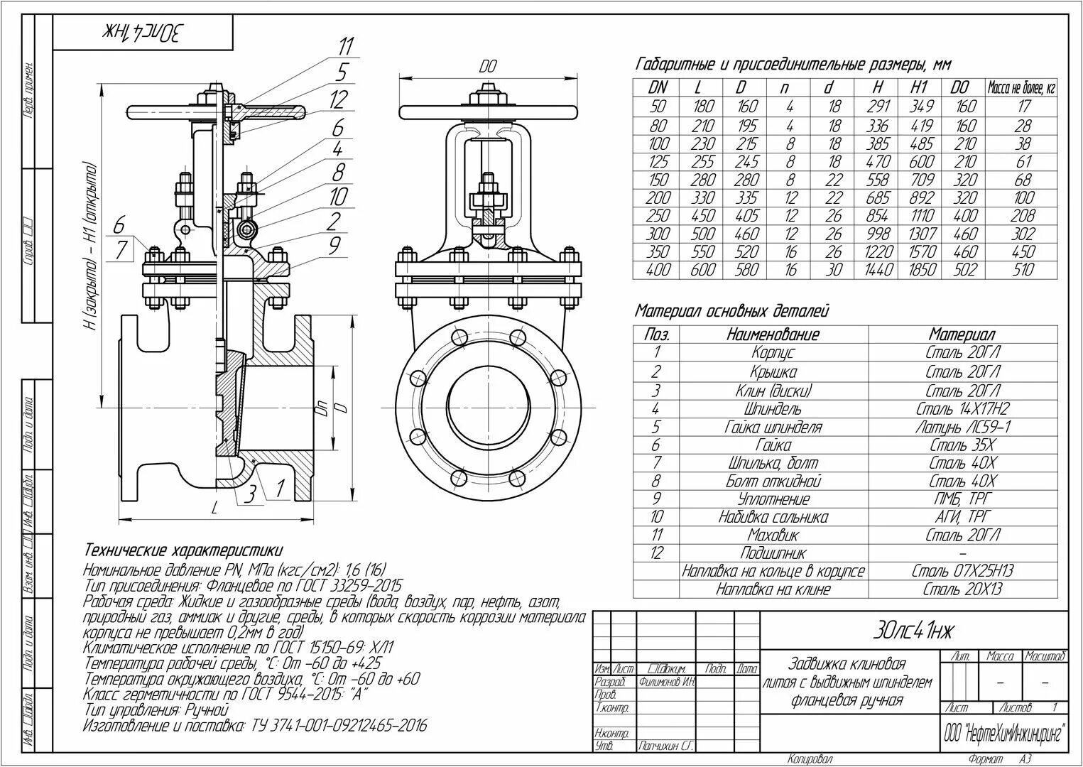 Задвижка клиновая с выдвижным шпинделем 30с41нж. Задвижка 30с41нж дн100 pn16кгс. Задвижка клиновая с выдвижным шпинделем dn400. Чертеж задвижка 30нж41нж. Герметичность трубопроводной арматуры