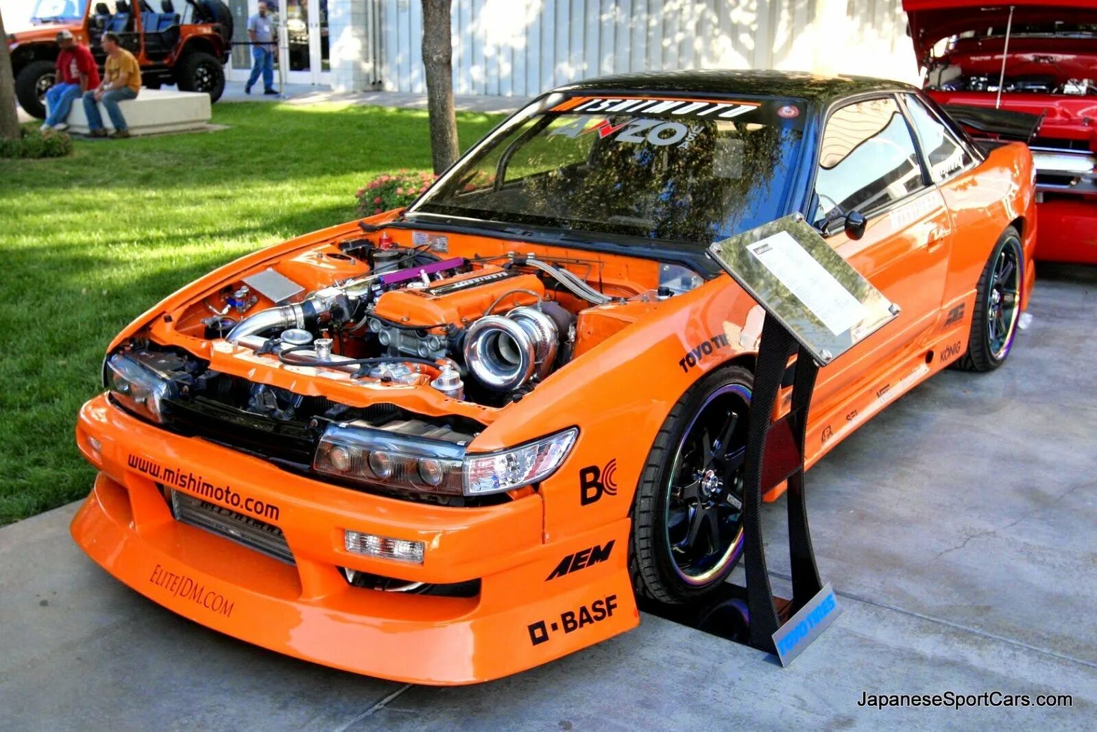 Машина без капота. Nissan 240sx. Nissan 240 SX тюнингованная. Nissan Silvia 240sx. Ниссан 240sx s13.