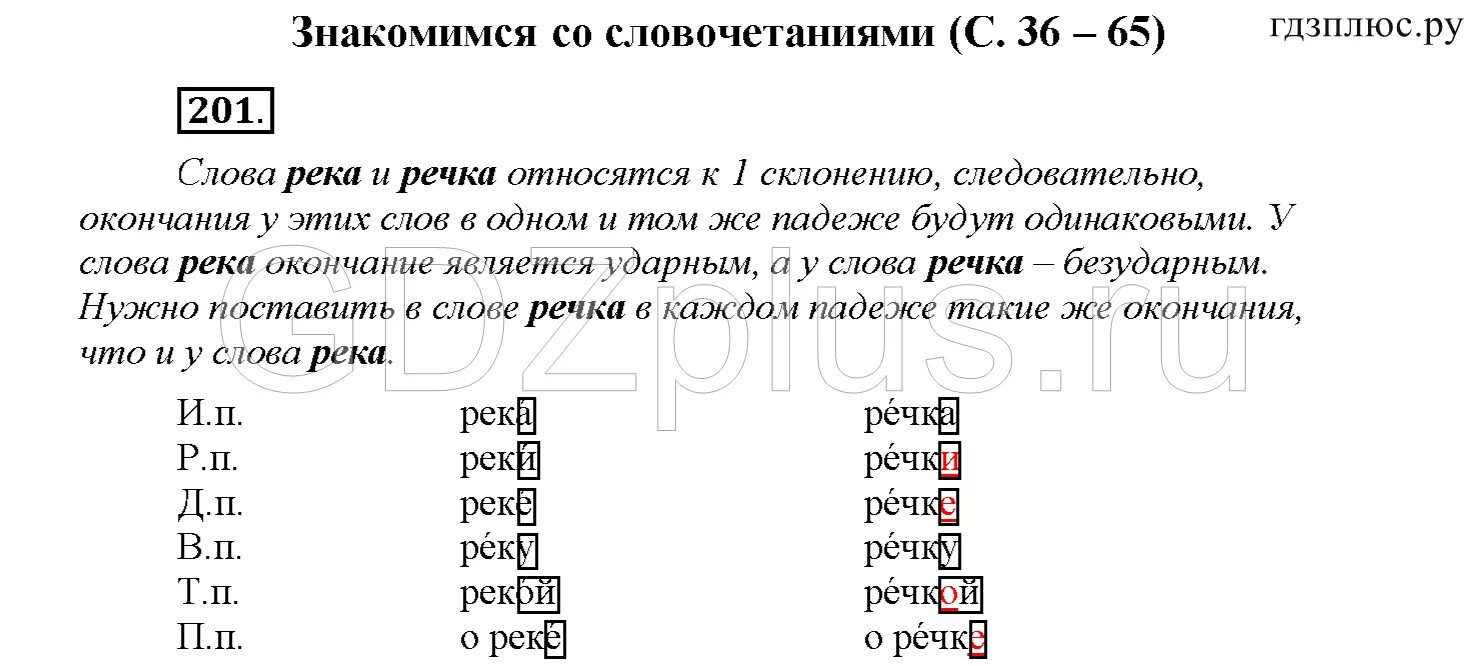 Окончание слова речках