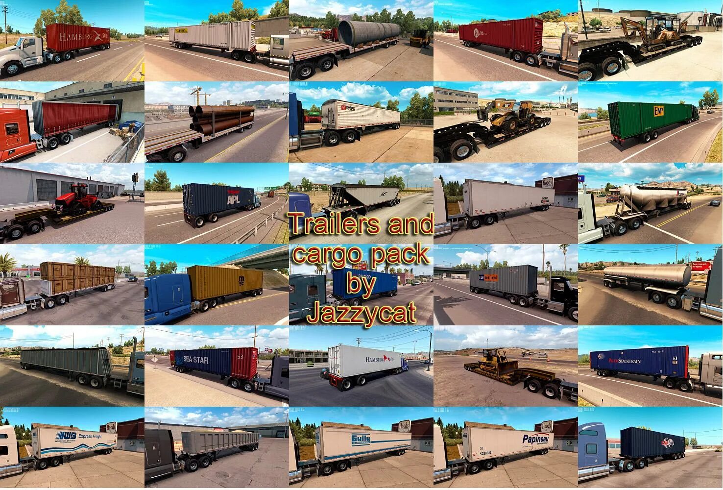 Cargo pack. American Truck Simulator моды прицепы. Euro Truck Simulator 2 Trailers and Cargo Pack. Мод Trailers and Cargo Pack. Американ трак симулятор прицепы.