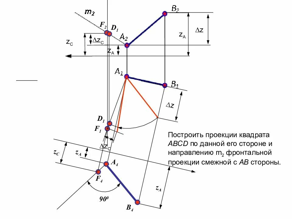 Построить горизонтальную проекцию квадрата ABCD. Построить проекции квадрата ABCD С диагональю bd на прямой a. Проекция прямоугольника Начертательная геометрия. Построить проекции квадрата.