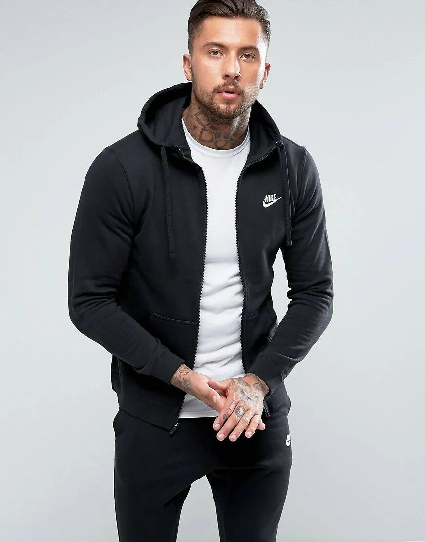 Zip Hoodie Nike черная. ЗИП худиньюбеланс черная. Костюм найк черный худи. Спортивный костюм найк черный с худи. Муж спортивные костюмы