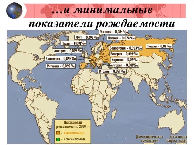 Страны с минимальной рождаемостью. Страны с минимальной рождаемостью