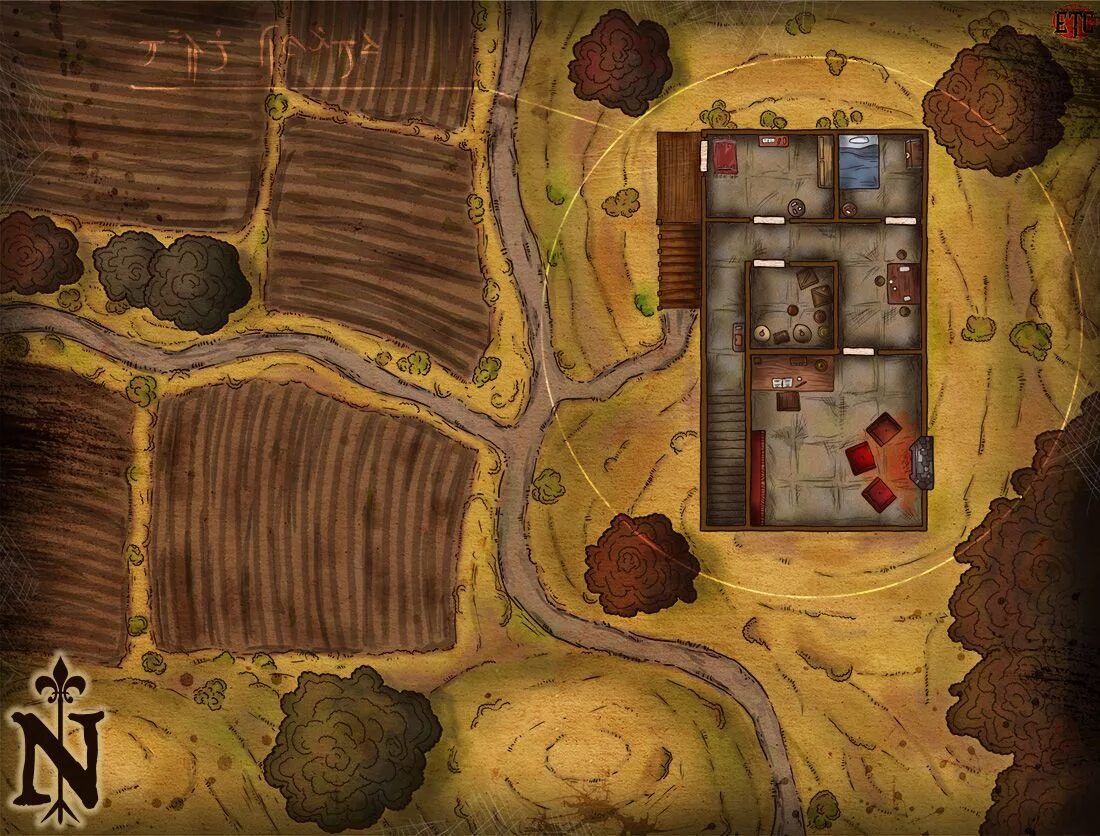 Днд готовые ваншоты. DND Farm Map. DND карта деревни. Деревня ДНД. Ферма ДНД карта.