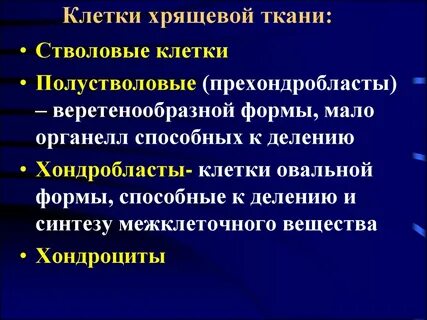 Клетки хрящевой ткани называются
