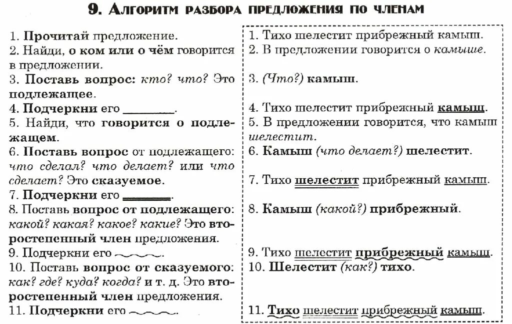 Разборы предложений по русскому языку