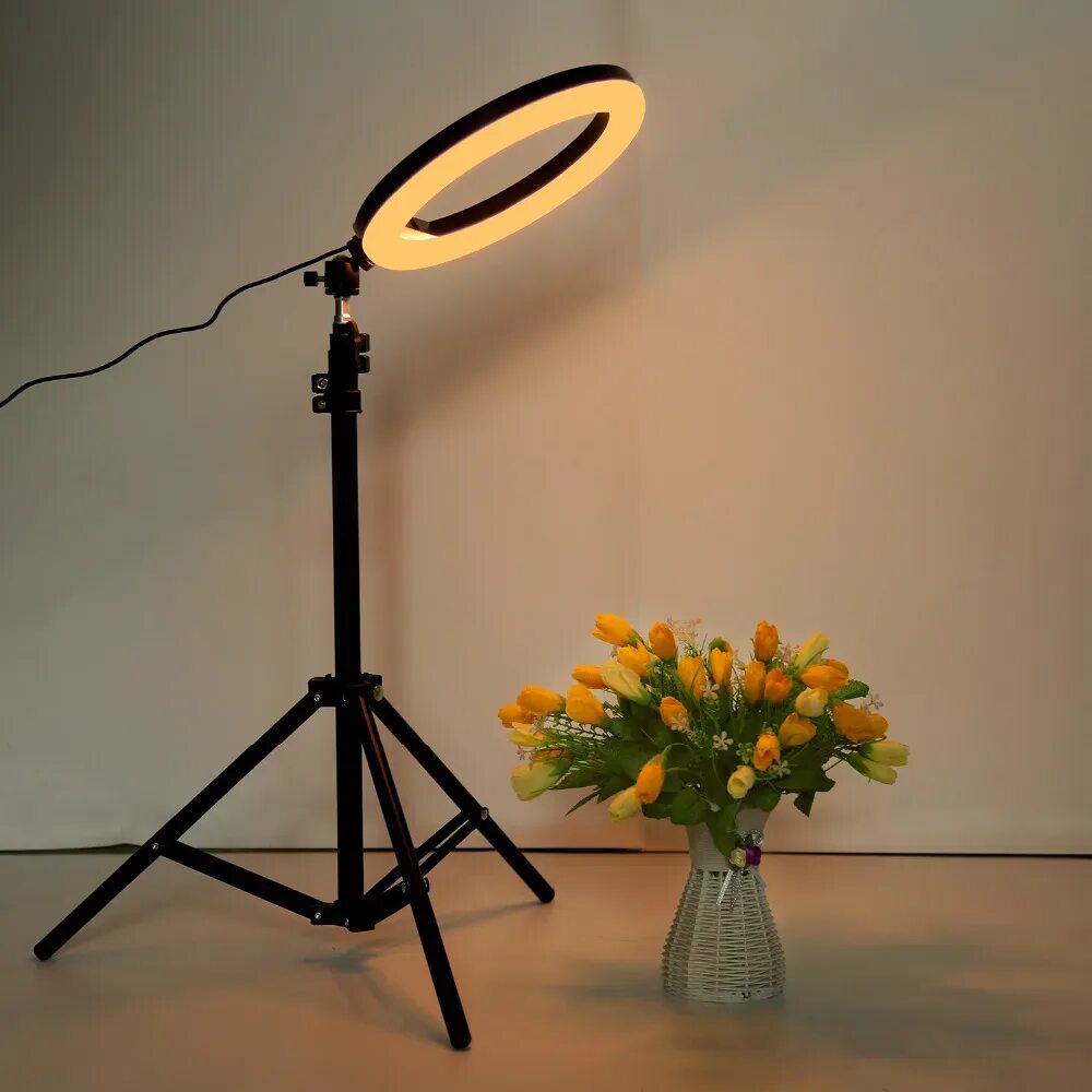Лампа для съемок. Кольцевая лампа штатив 1 м. Круглая лампа для фотосъемки. Светильник для фотографирования. Круглая лампа для видеосъемки.