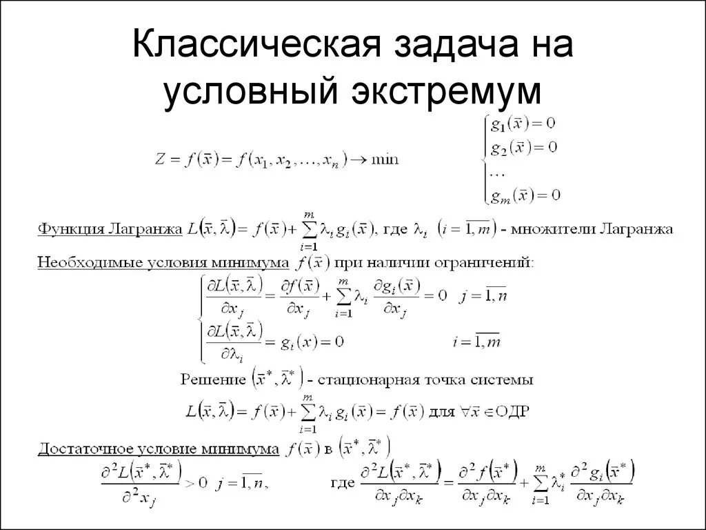 Использованные функции для решения задач. Задача на условный экстремум. Классическая задача на условный экстремум. Вариационная задача на условный экстремум. Задачи на экстремум.