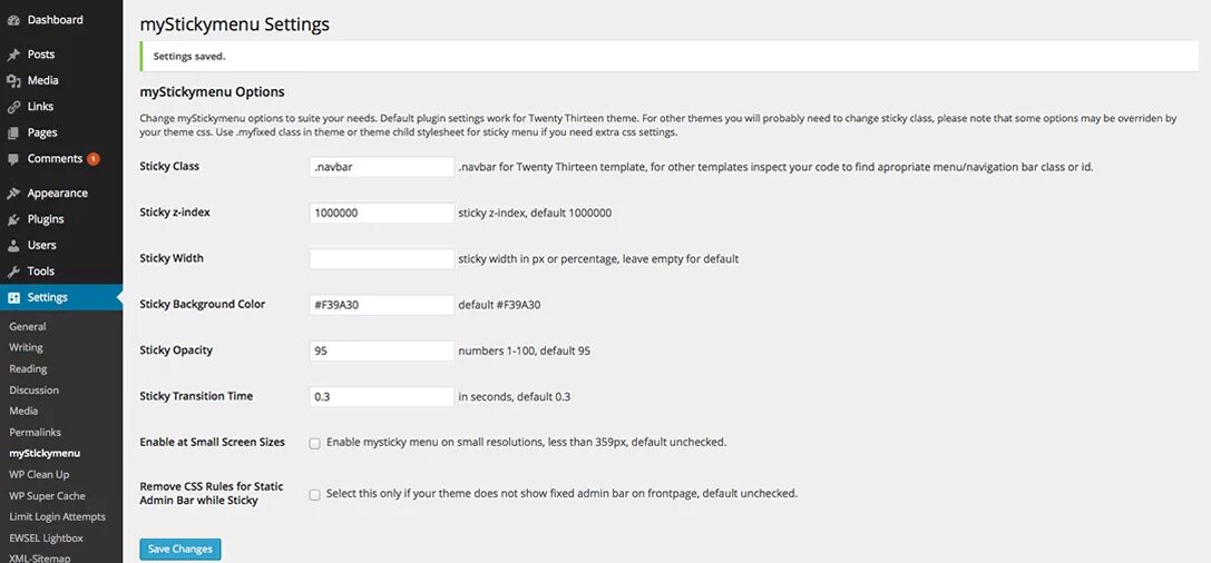Default bar. Sticky menu. navbar sticky. wp nav menu li class. wordpress main menu.