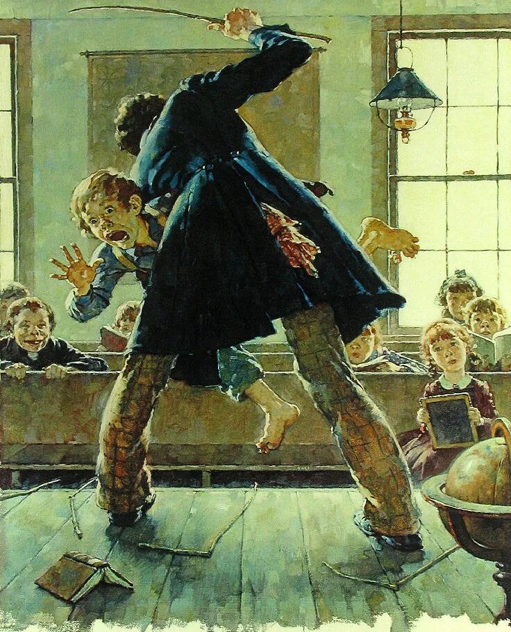 Наказание в старину. Norman Rockwell художник школа.