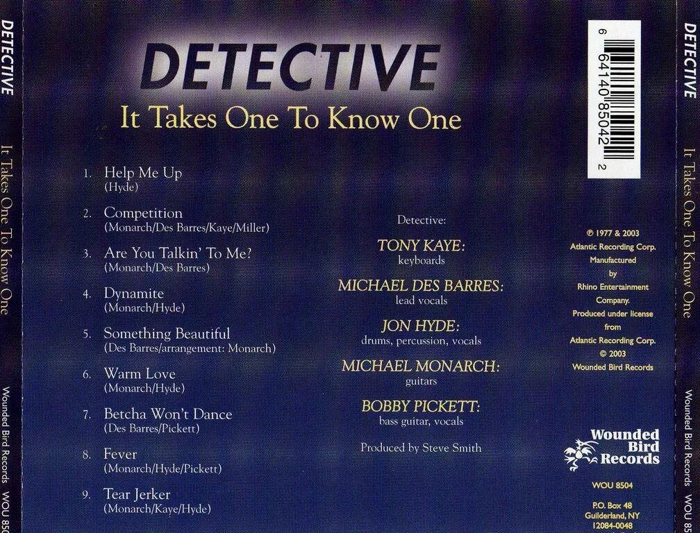 Программа передач на detective jam. Detective Detective 1977. Detective it takes one to know one. Detective Detective 1977 Swan Song p-10377n фото. Аудиодневник детектива текстовый пример.