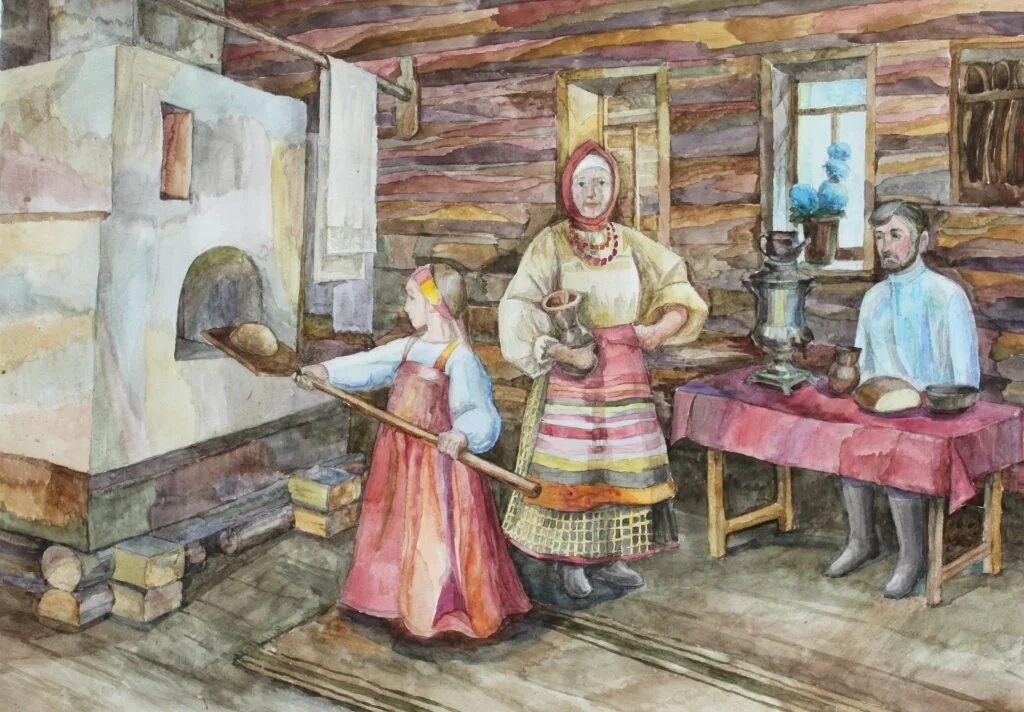 Быт передавать. Печь на руси. печь в древней руси. печка древней руси. иллюстрации быта.