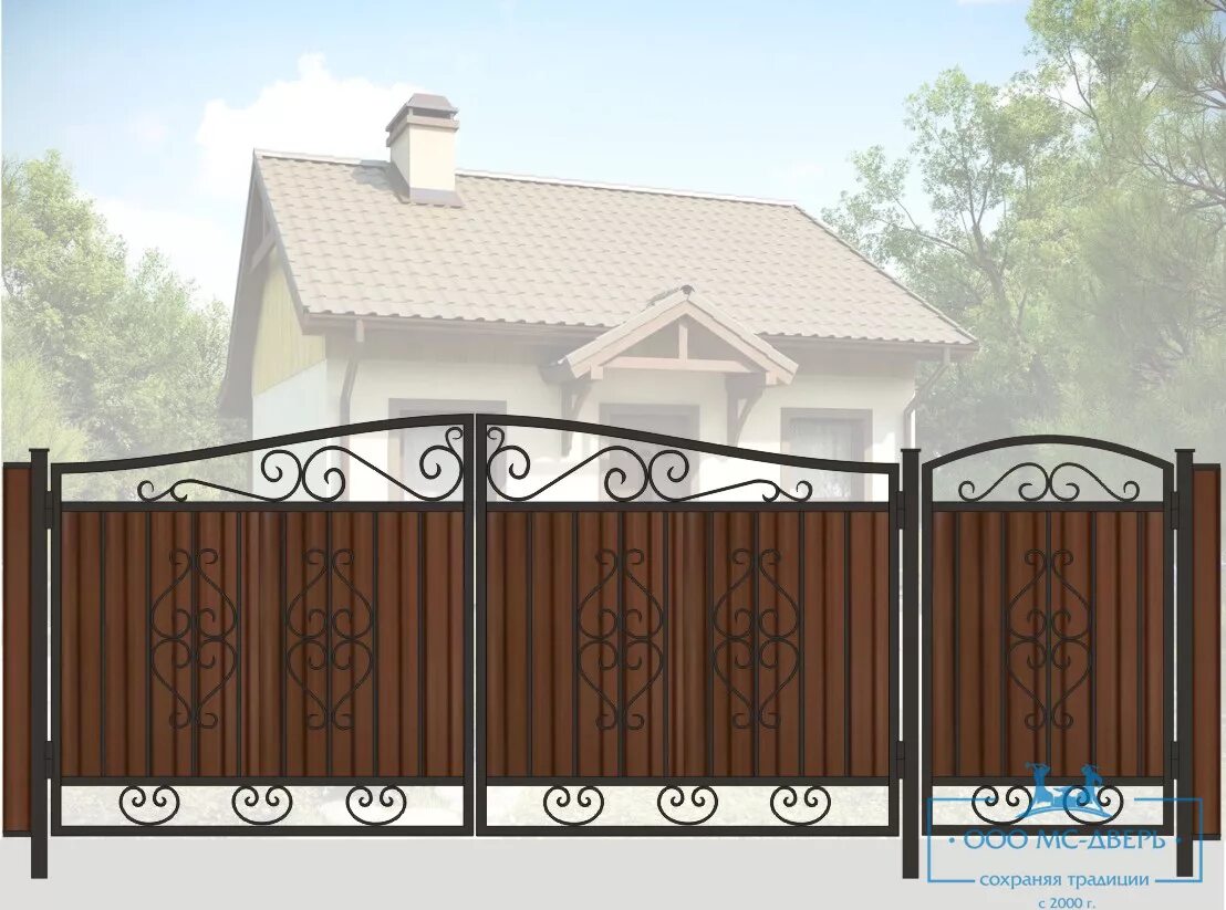 Ворота металлические. Ворота лев в кустах. 5. Ворота 3 метра с калиткой. Ворота 3 4.