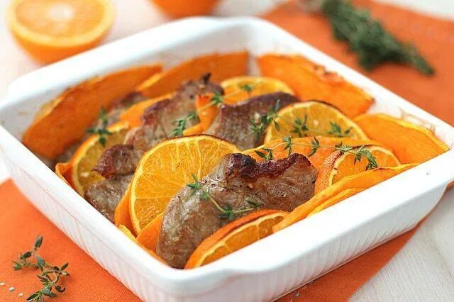 Мясо с апельсинами в духовке - пошаговый рецепт с фото на Повар.ру