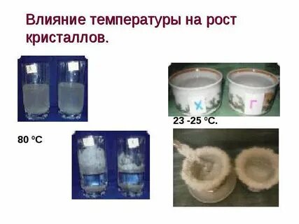 Температура роста кристаллов