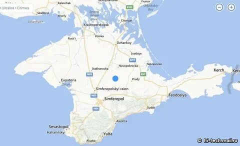 Крымский полуостров на контурной карте