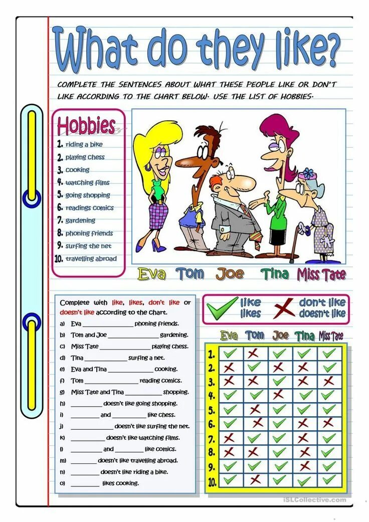 Like упражнения английский. Английский язык Worksheets. Хобби Worksheets. Задания по теме my Hobby. My Hobby упражнения на английском языке.