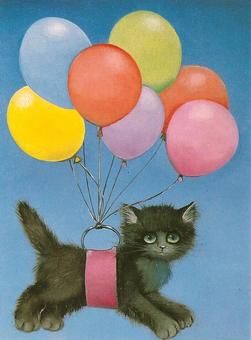 Рисование кошка с воздушными шарами. Хармс удивительная кошка. воздушные шары с кошками. кошка с воздушными шариками. котик с воздушным шариком.