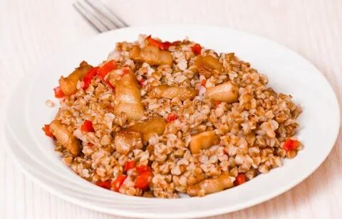 Гречка с мясом и перцем