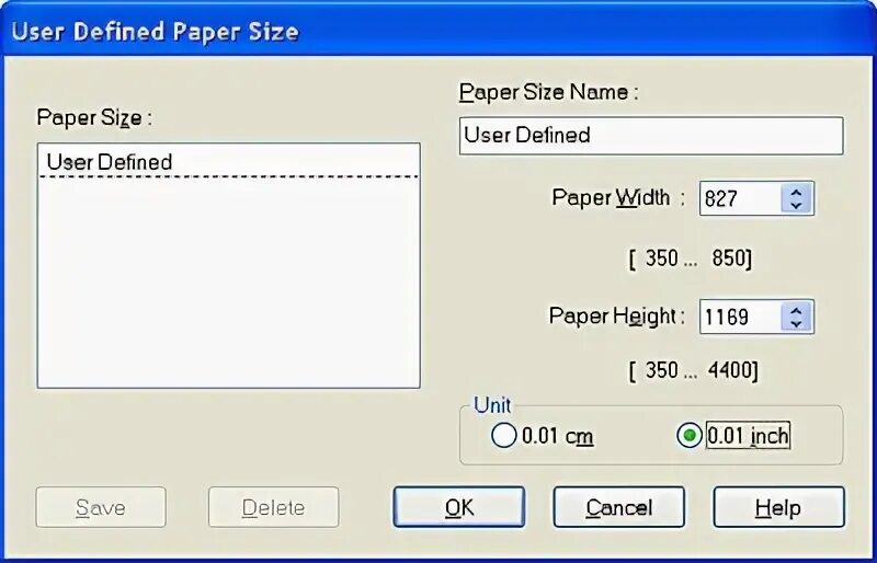 User define setting