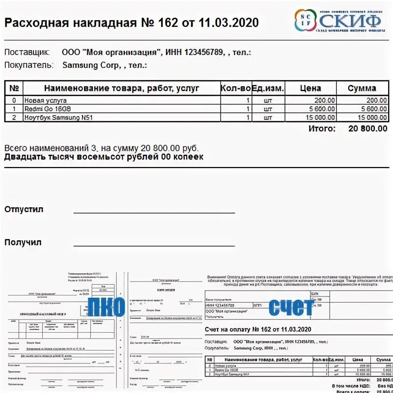 Примеры расходных материалов