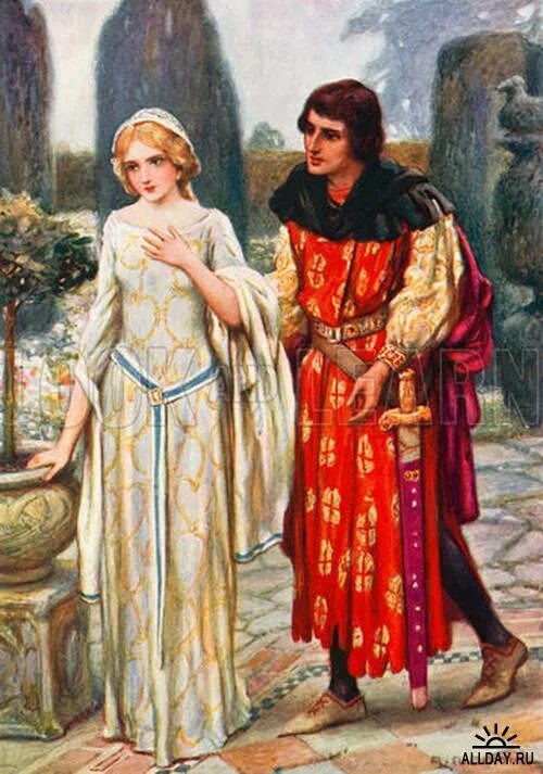 Ланселот и Гвиневра картина. Рыцарь Ланселот и Гвиневра.