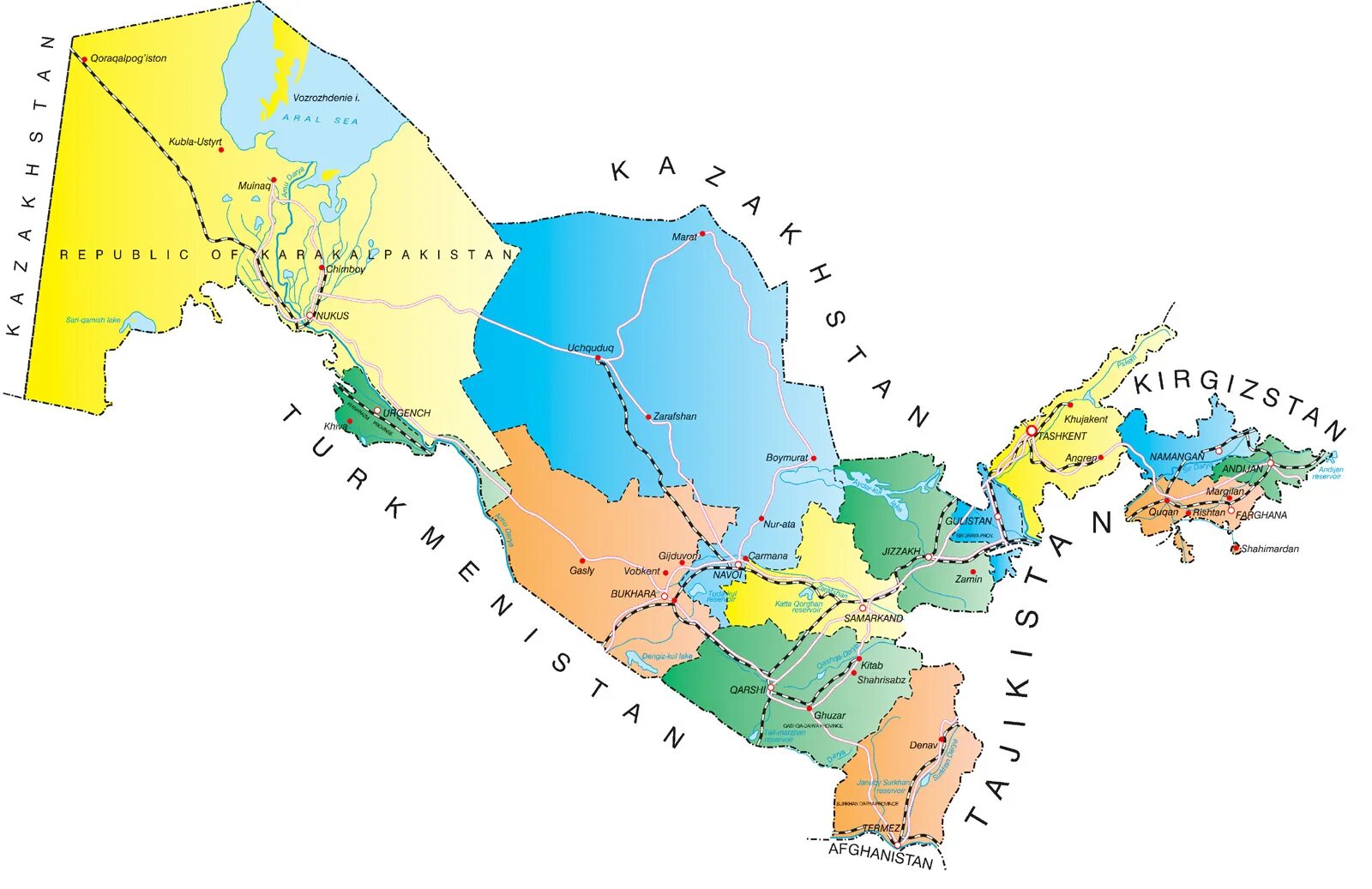 харита узбекистан карта. Xarita o zbekiston viloyatlari. карта узбекистана с городами. карта узбекистана с областями. административно-территориальное деление узбекистана.